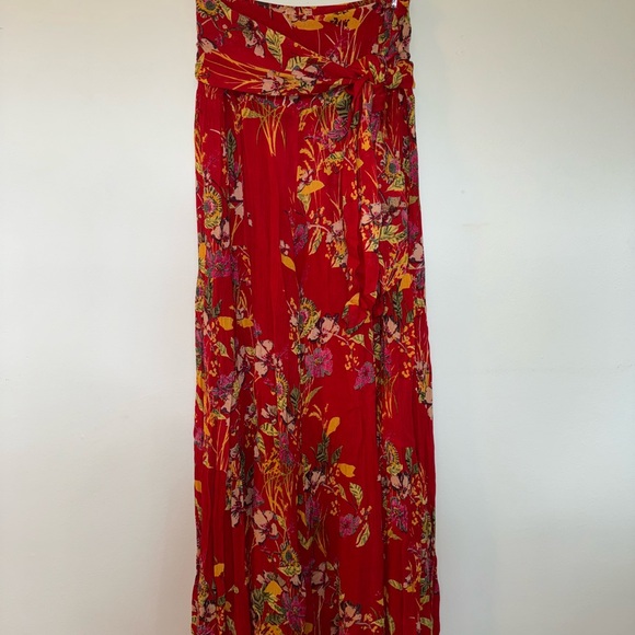 NWT Free People Floral Red Wide-Leg Pants - Picture 3 of 7